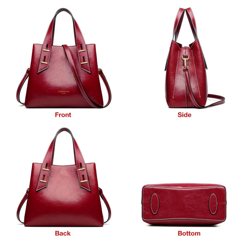 LAORENTOU Women Crossbody Handbags Cow Leather Satchel Handbags for Women Top-handle Shoulder Tote Purses - Image 3